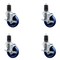 Service Caster 4'' Solid Poly Swivel 1-5/8'' Expanding Stem Caster Set with Brake, 4PK SCC-EX20S414-SPUS-TLB-158-4 - alternate 1
